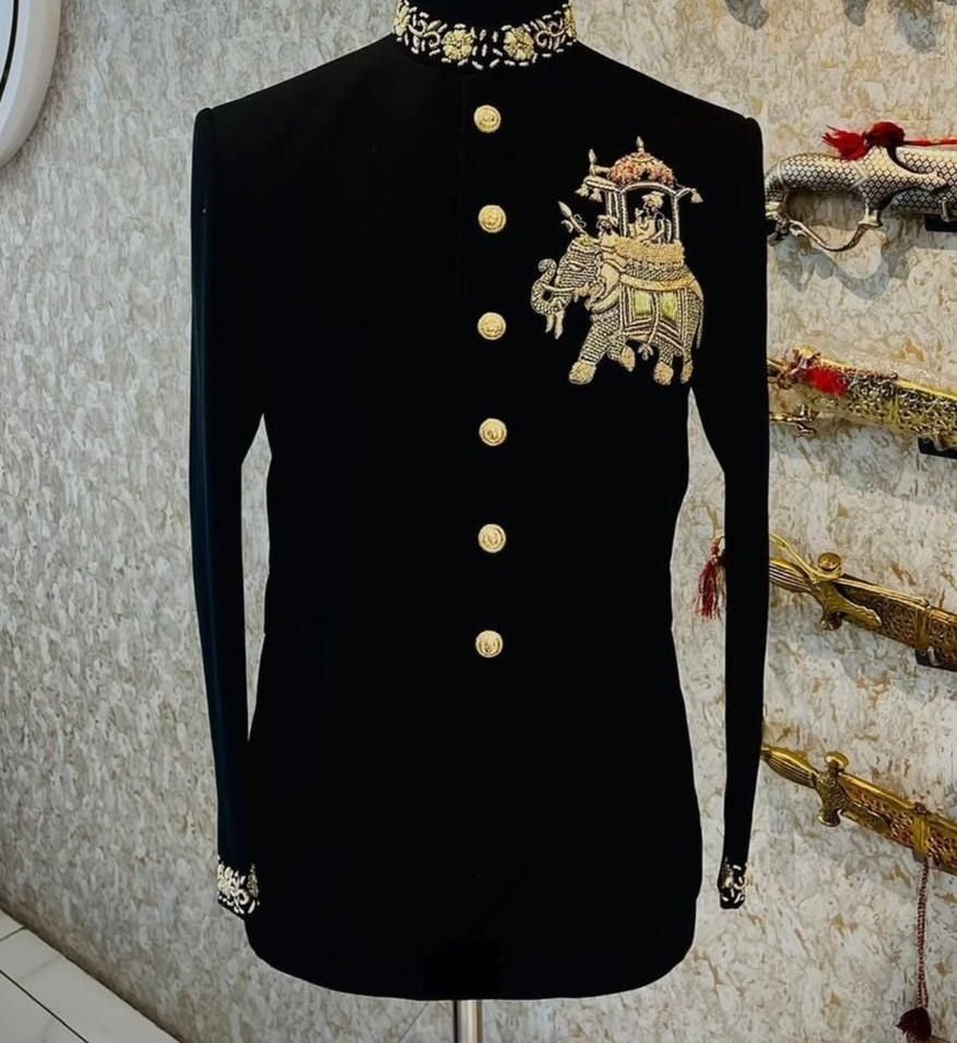 Black jodhpuri with hand embroidery
